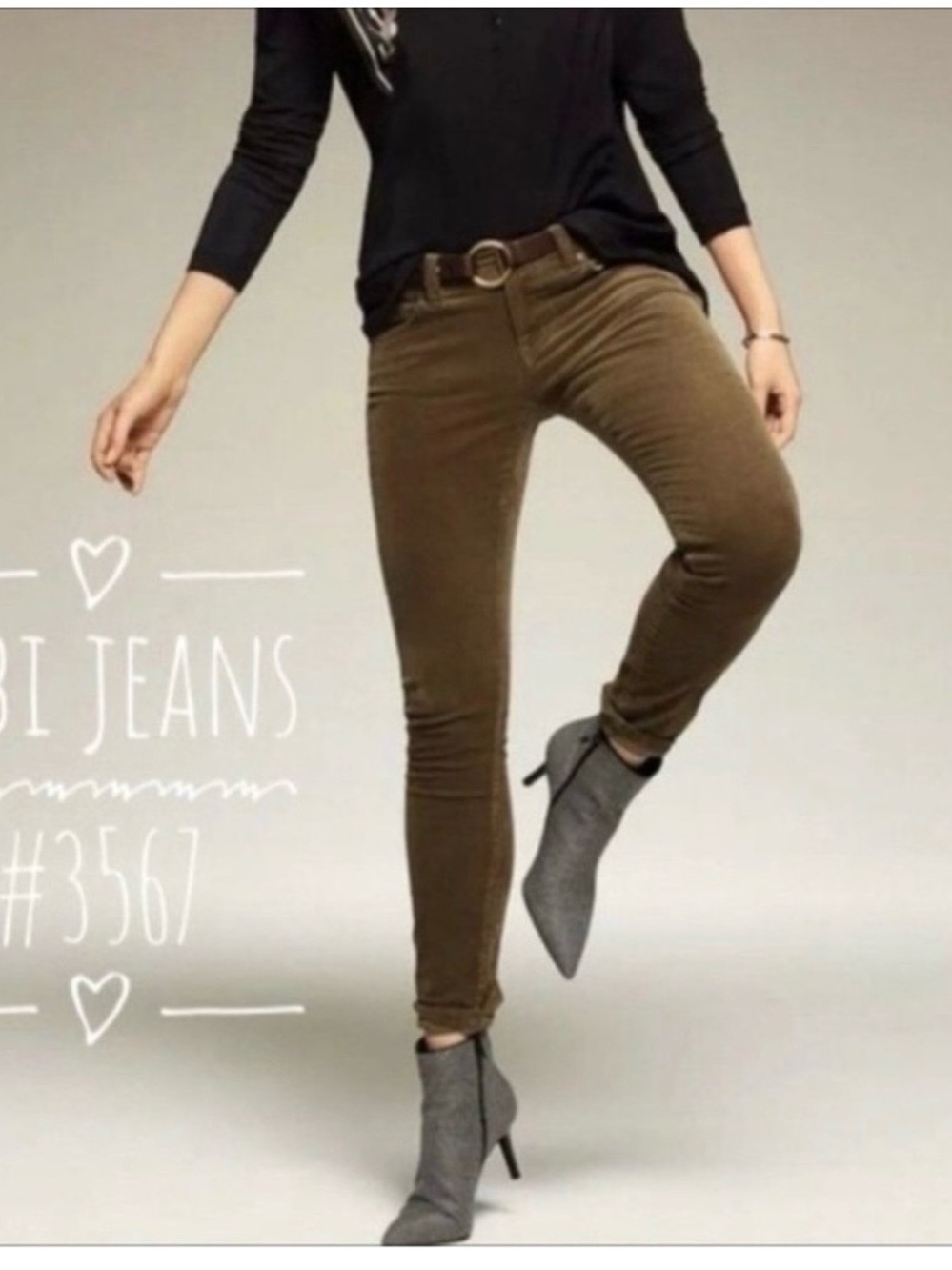CAbi Brown Ribbed Corduroy Skinny Pants Style 3567
